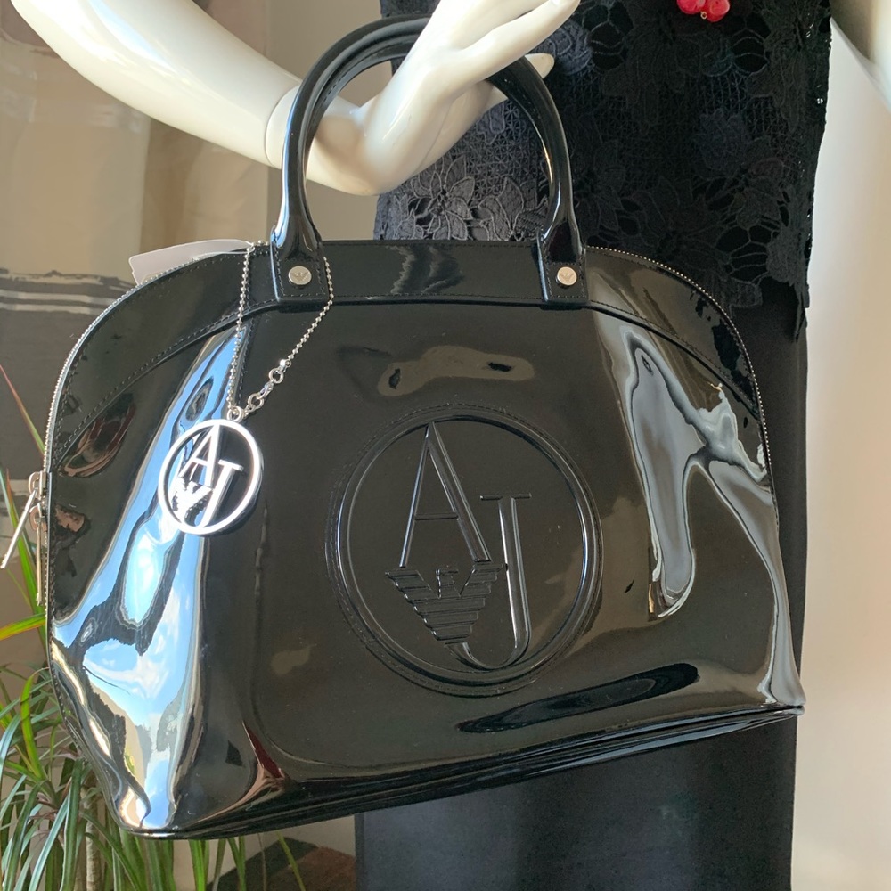 Armani Jeans Patent Bugatti bag